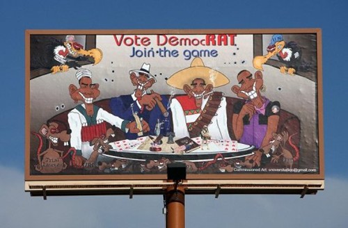 Billboard Has Obama as Terrorist, Gangster, Gay Pic